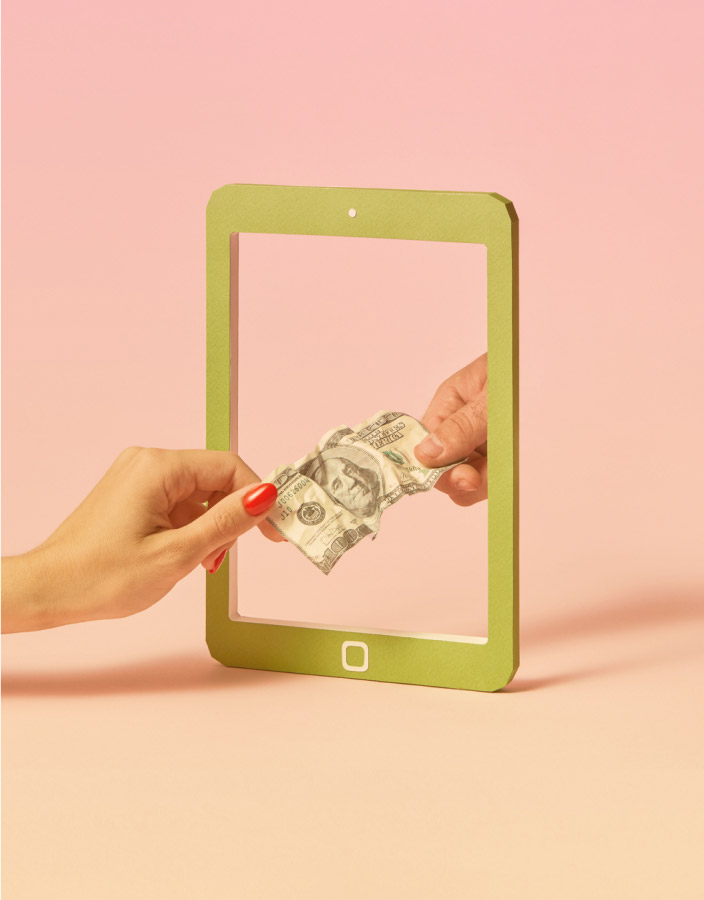 Tablet and cash