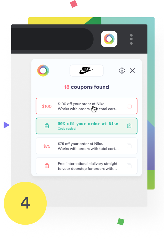 Browser extension coupons found