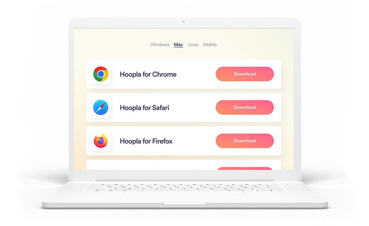 Laptop with browser extension download buttons.